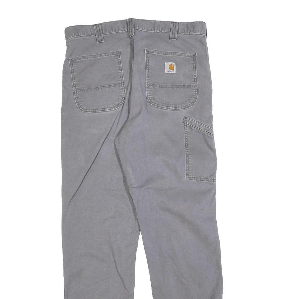 CARHARTT Mens Cotton Blend Grey Relaxed Straight Trousers W34 L30 Workwear