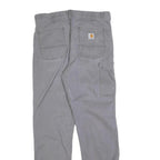 CARHARTT Mens Cotton Blend Grey Relaxed Straight Trousers W34 L30 Workwear
