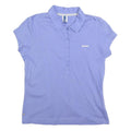 REEBOK Womens Blue Short Sleeve Plain M Cotton Blend Polo Shirt Casual Fit