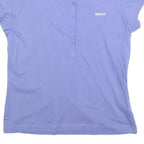REEBOK Womens Blue Short Sleeve Plain M Cotton Blend Polo Shirt Casual Fit