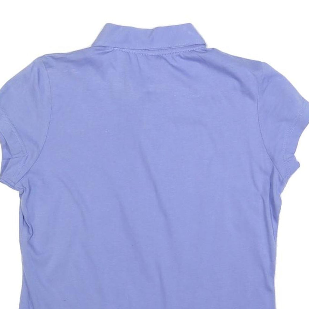 REEBOK Womens Blue Short Sleeve Plain M Cotton Blend Polo Shirt Casual Fit