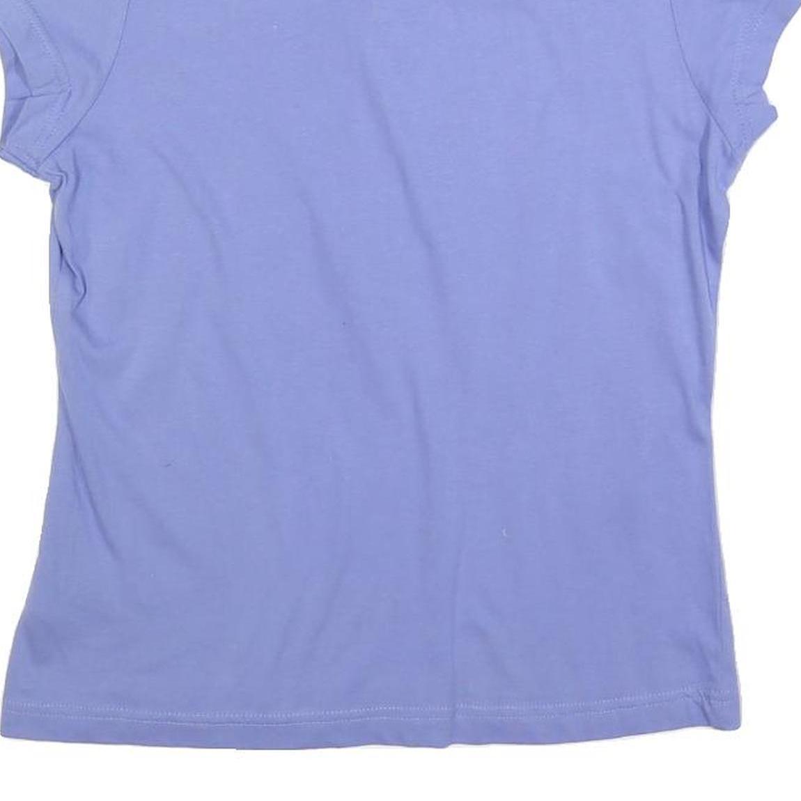 REEBOK Womens Blue Short Sleeve Plain M Cotton Blend Polo Shirt Casual Fit