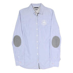 TOMMY HILFIGER Womens Blue Shirt Long Sleeve Collared M Cotton Blend Classic