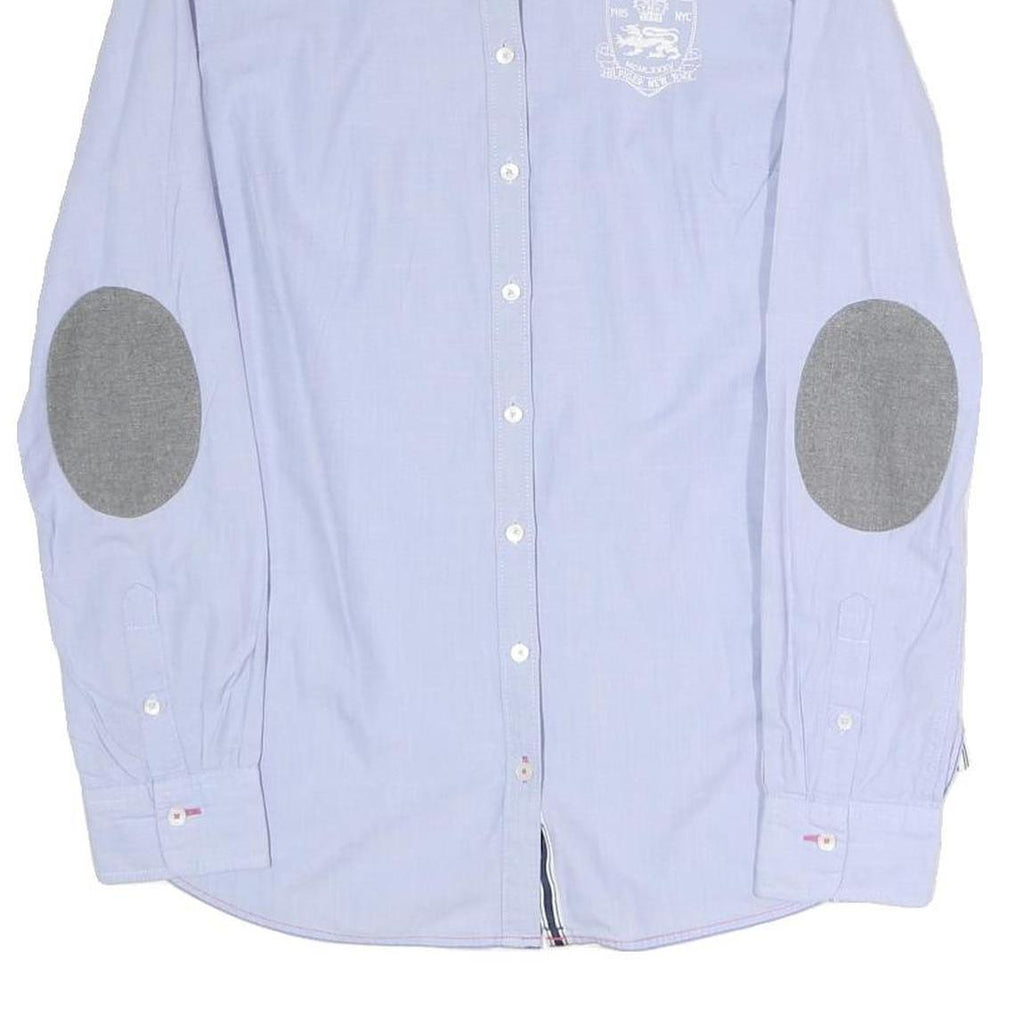 TOMMY HILFIGER Womens Blue Shirt Long Sleeve Collared M Cotton Blend Classic
