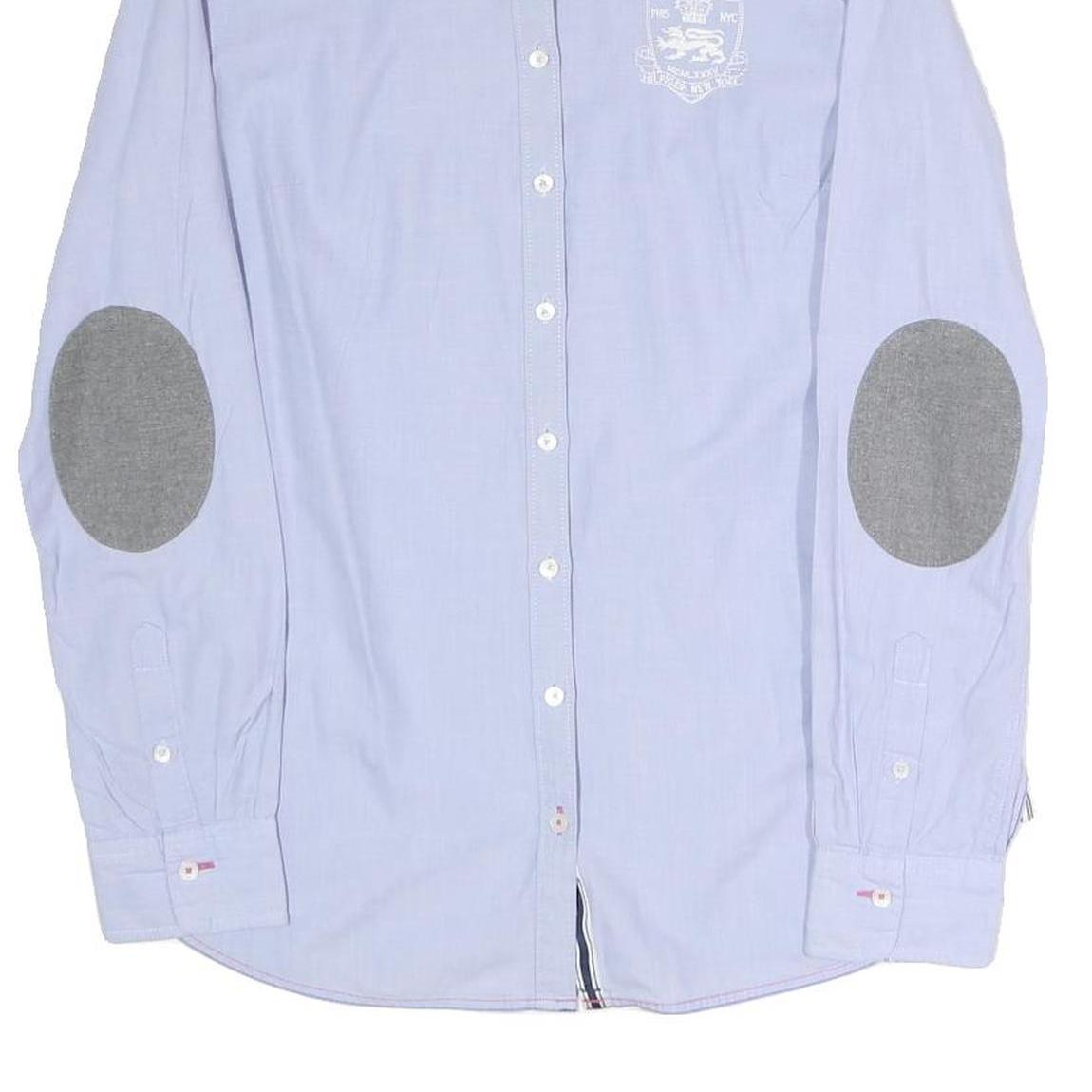 TOMMY HILFIGER Womens Blue Shirt Long Sleeve Collared M Cotton Blend Classic