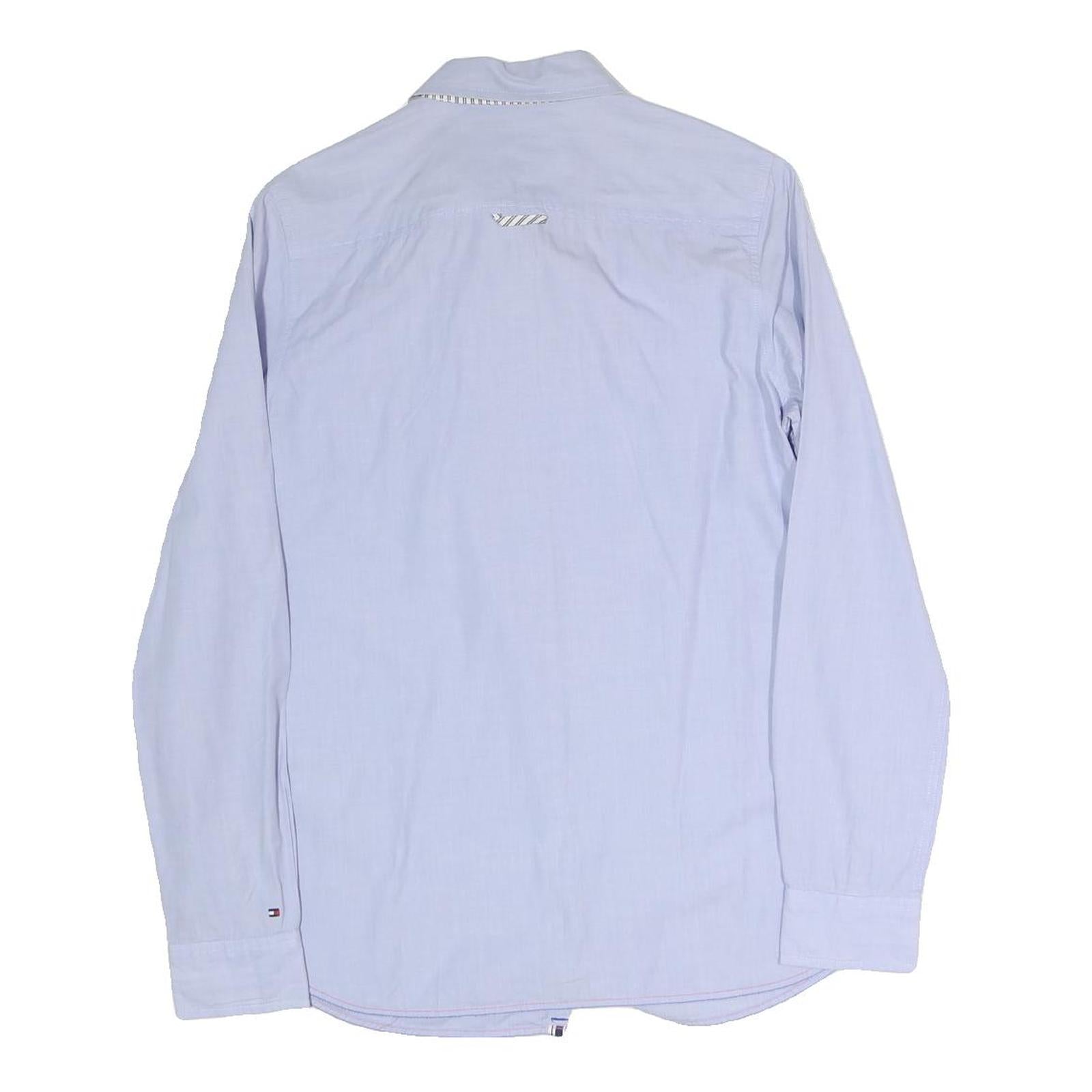 TOMMY HILFIGER Womens Blue Shirt Long Sleeve Collared M Cotton Blend Classic