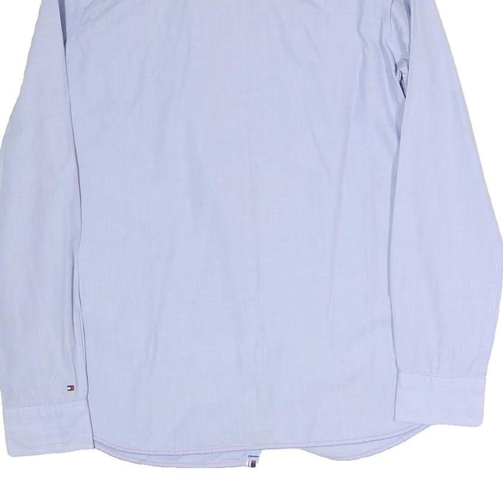 TOMMY HILFIGER Womens Blue Shirt Long Sleeve Collared M Cotton Blend Classic