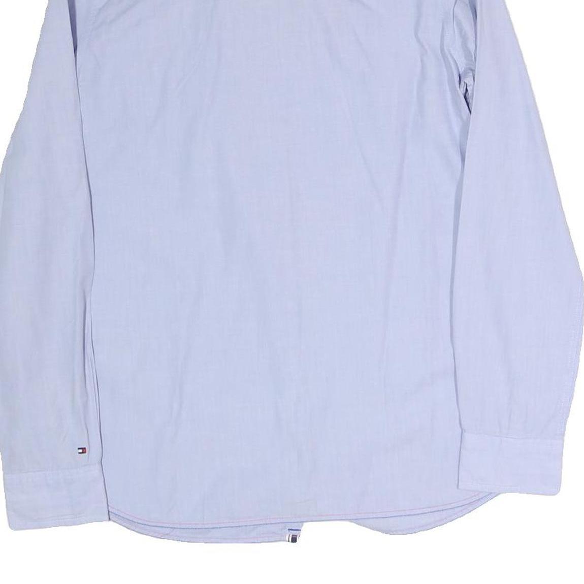 TOMMY HILFIGER Womens Blue Shirt Long Sleeve Collared M Cotton Blend Classic