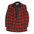 DUMAS Womens Red & Black Check Jacket M Polyester Blend Button Closure Classic