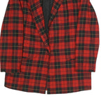 DUMAS Womens Red & Black Check Jacket M Polyester Blend Button Closure Classic