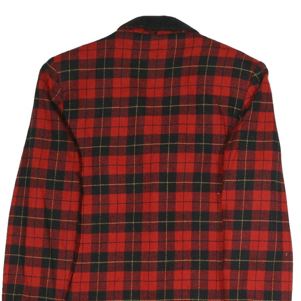 DUMAS Womens Red & Black Check Jacket M Polyester Blend Button Closure Classic