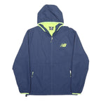 NEW BALANCE Mens Blue & Green Lightweight Zip Jacket M Polyester Sportswear