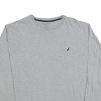 NAUTICA Mens Grey Long Sleeve Crew Neck Cotton Blend T-Shirt XL Casual