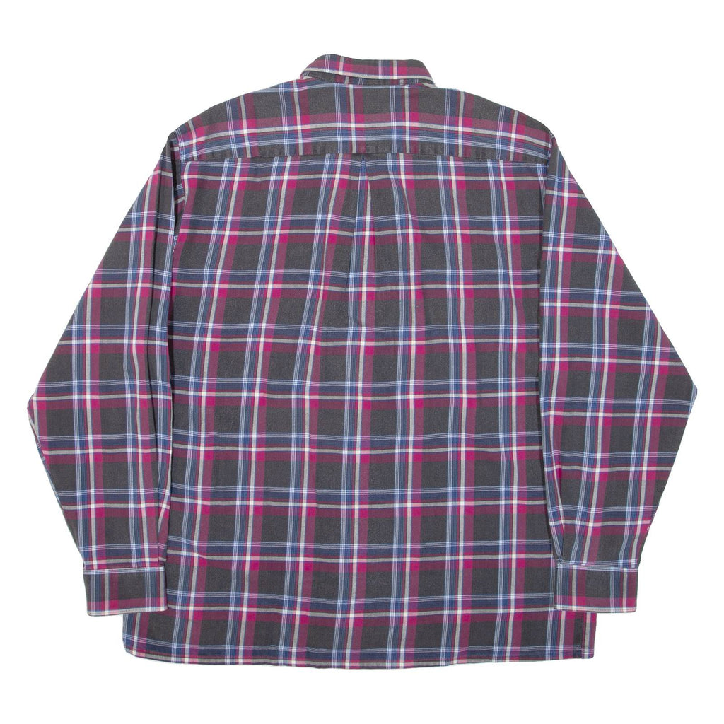 TRAMPS Mens Shirt Black Check Long Sleeve XL