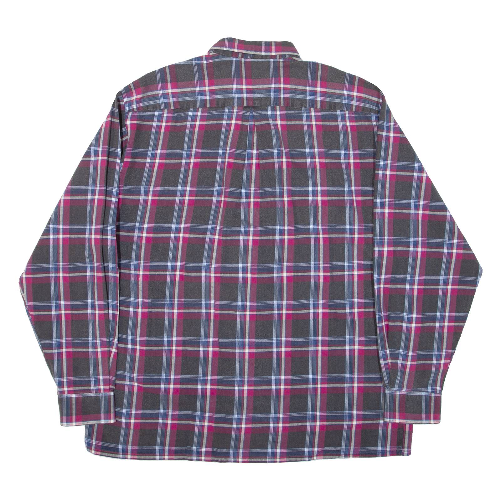 TRAMPS Mens Shirt Black Check Long Sleeve XL