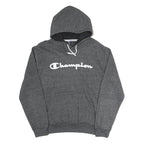 CHAMPION Mens Grey Hoodie M Cotton Blend Pullover Drawstring Hooded Sweatshirt