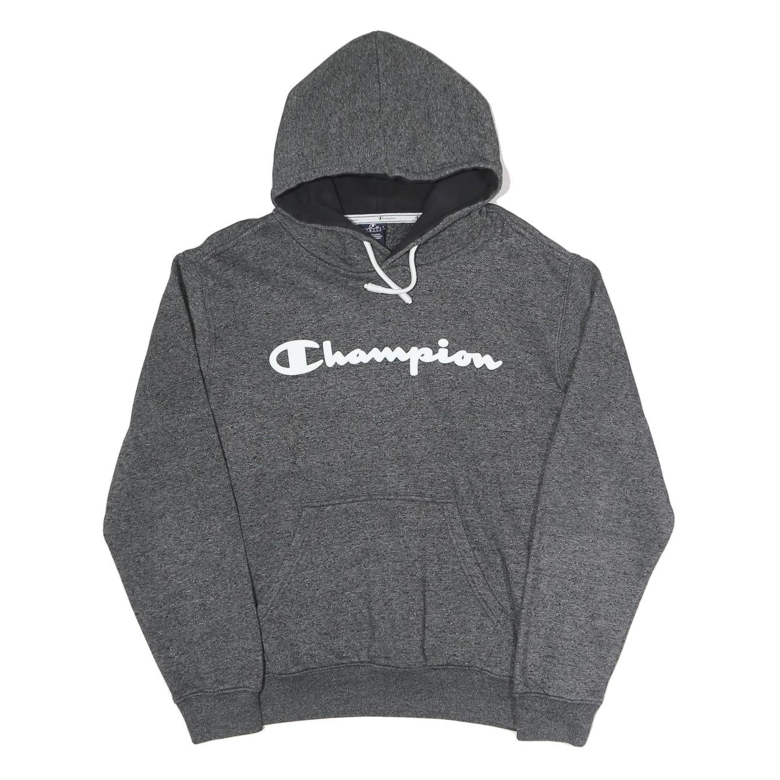 CHAMPION Mens Grey Hoodie M Cotton Blend Pullover Drawstring Hooded Sweatshirt
