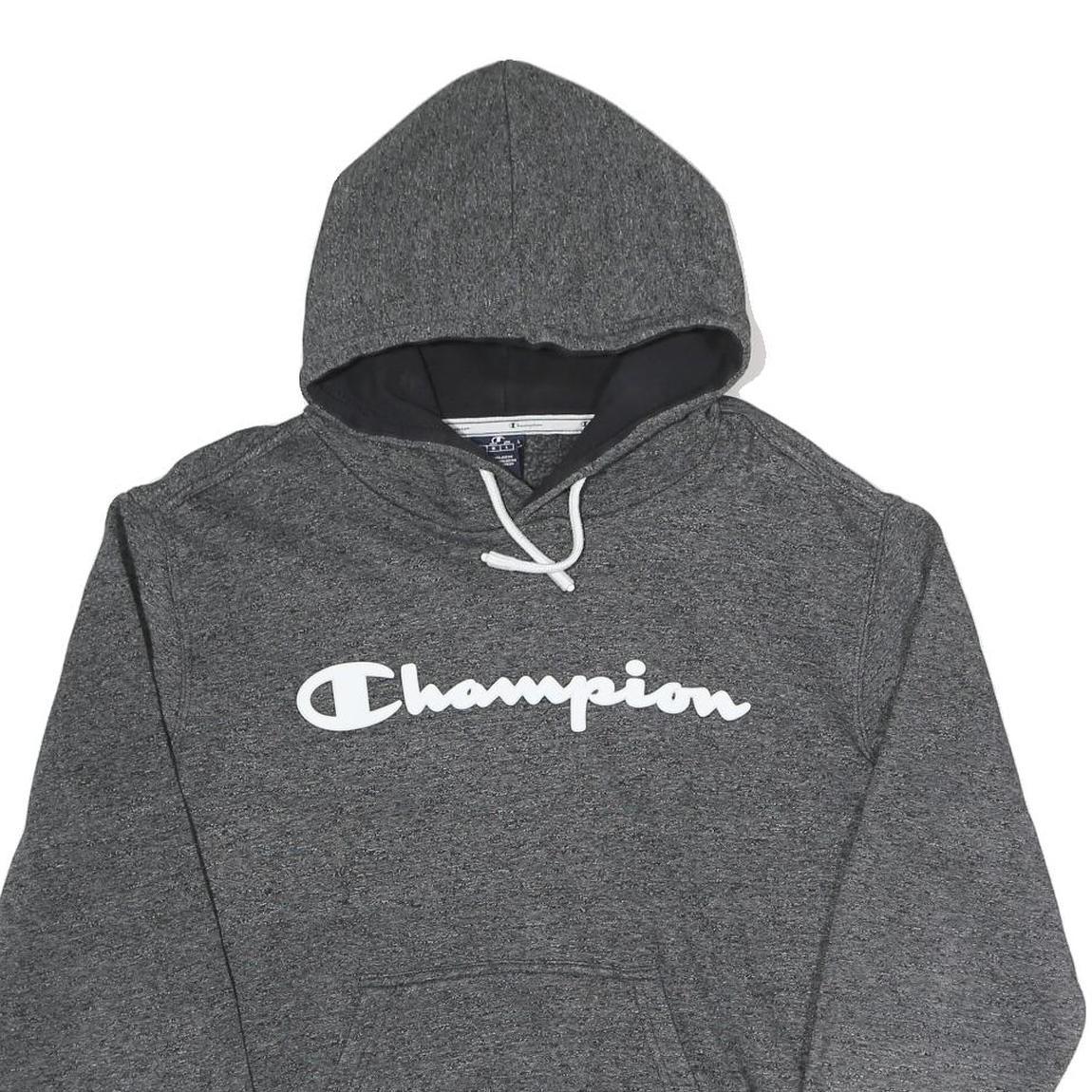 CHAMPION Mens Grey Hoodie M Cotton Blend Pullover Drawstring Hooded Sweatshirt