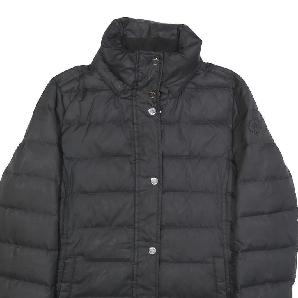 TOMMY HILFIGER Womens Black Quilted Jacket XS Polyester Zip Puffer Coat Winter