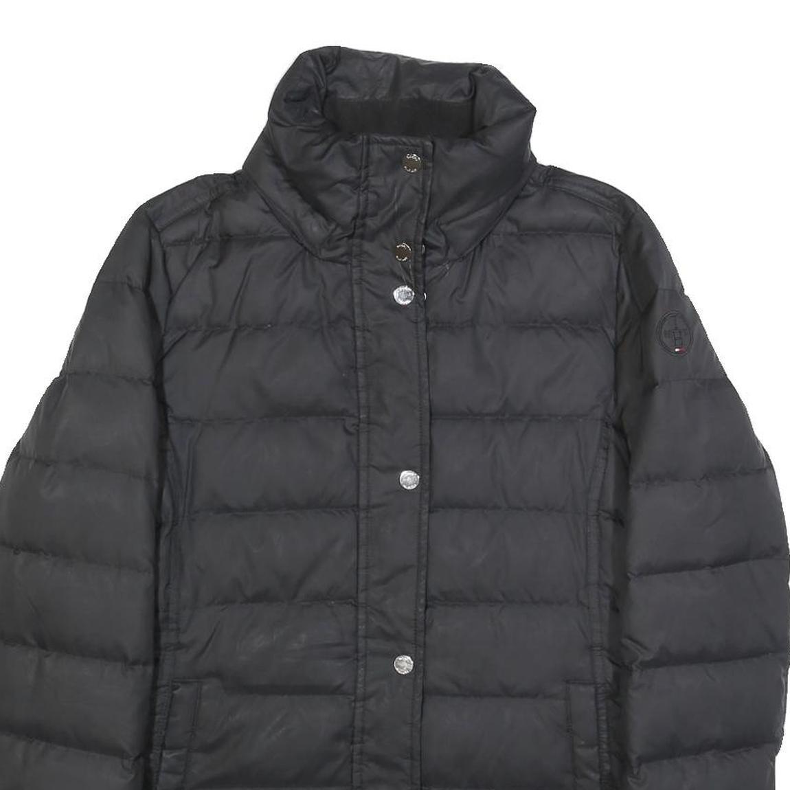 TOMMY HILFIGER Womens Black Quilted Jacket XS Polyester Zip Puffer Coat Winter