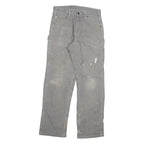CARHARTT Mens Relaxed Grey Cotton Blend Trousers W30 L32 Workwear Durable Zip