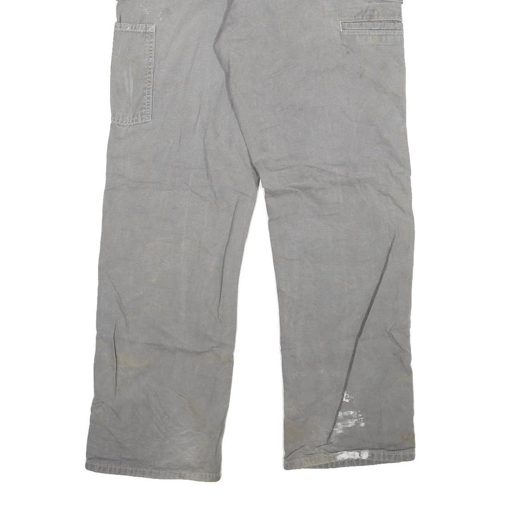 CARHARTT Mens Relaxed Grey Cotton Blend Trousers W30 L32 Workwear Durable Zip