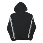 CHAMPION Mens Black Pullover Hoodie S Cotton Blend Logo Tape Shoulder Stripe