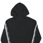 CHAMPION Mens Black Pullover Hoodie S Cotton Blend Logo Tape Shoulder Stripe