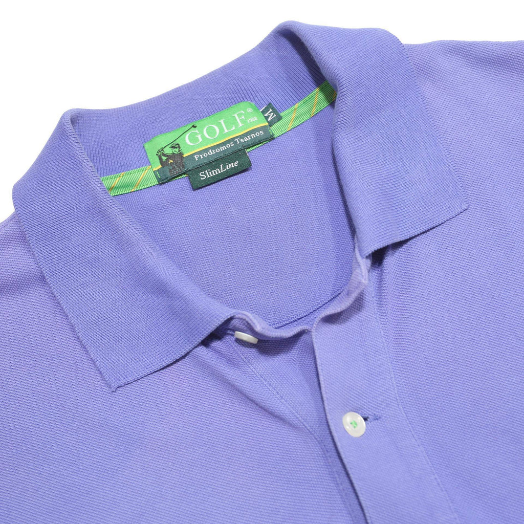 GOLF Mens Lilac Long Sleeve Polo Shirt Slim Line M Embroidered Logo