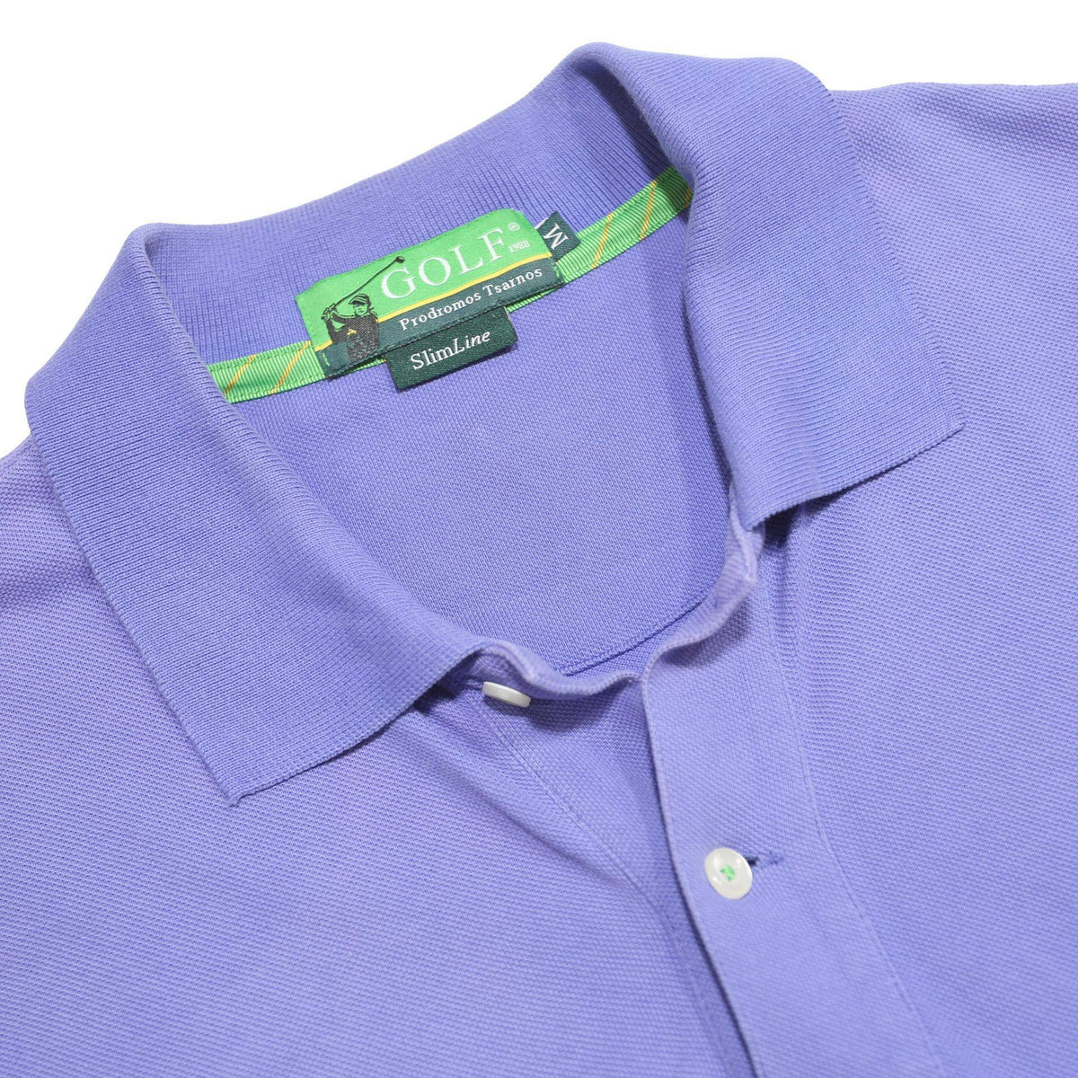 GOLF Mens Lilac Long Sleeve Polo Shirt Slim Line M Embroidered Logo