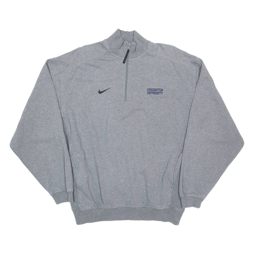 NIKE Creighton University Mens Sweatshirt Grey 1/4 Zip M