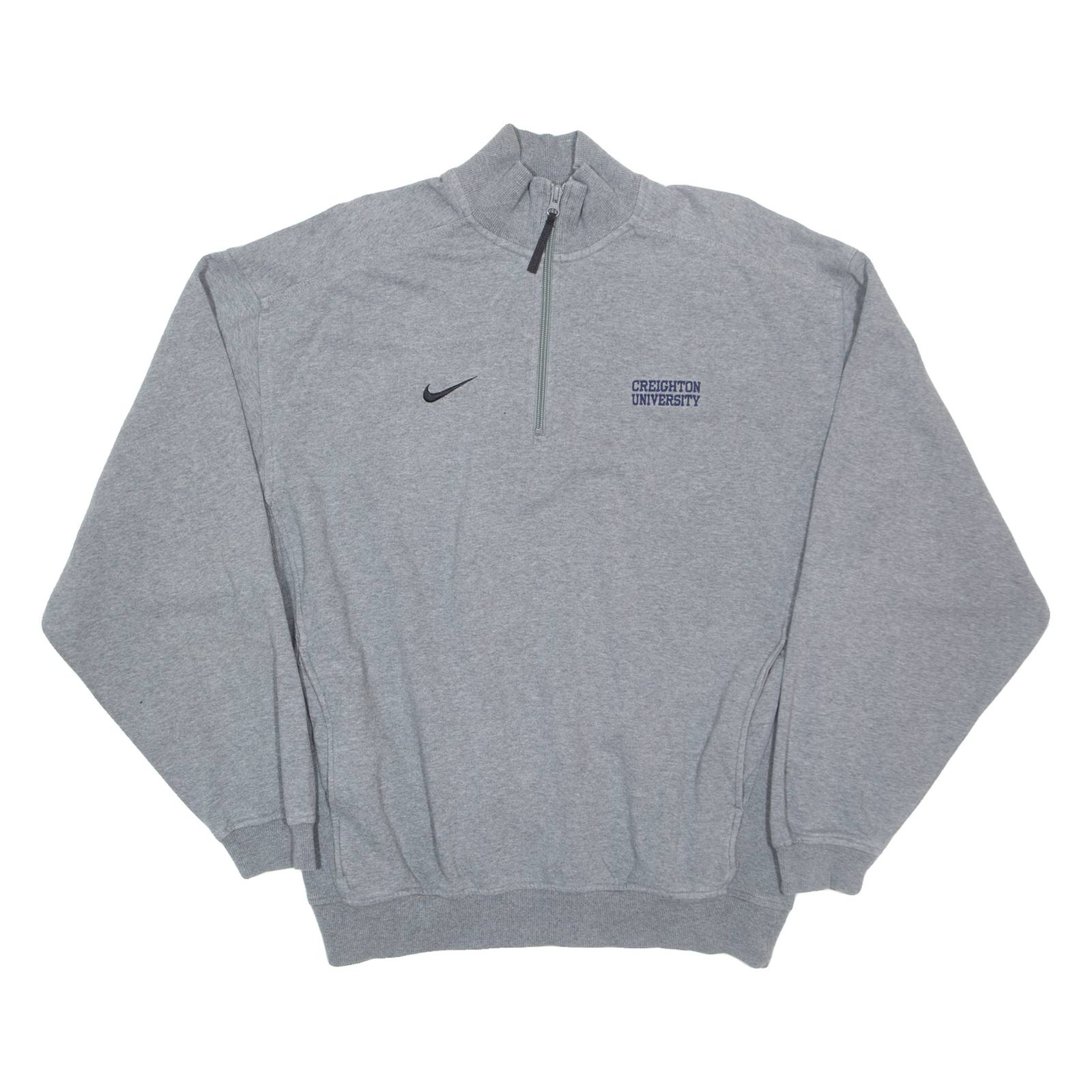 NIKE Creighton University Mens Sweatshirt Grey 1/4 Zip M