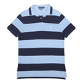 POLO RALPH LAUREN Mens Blue & Navy Striped Short Sleeve Polo Shirt M Cotton