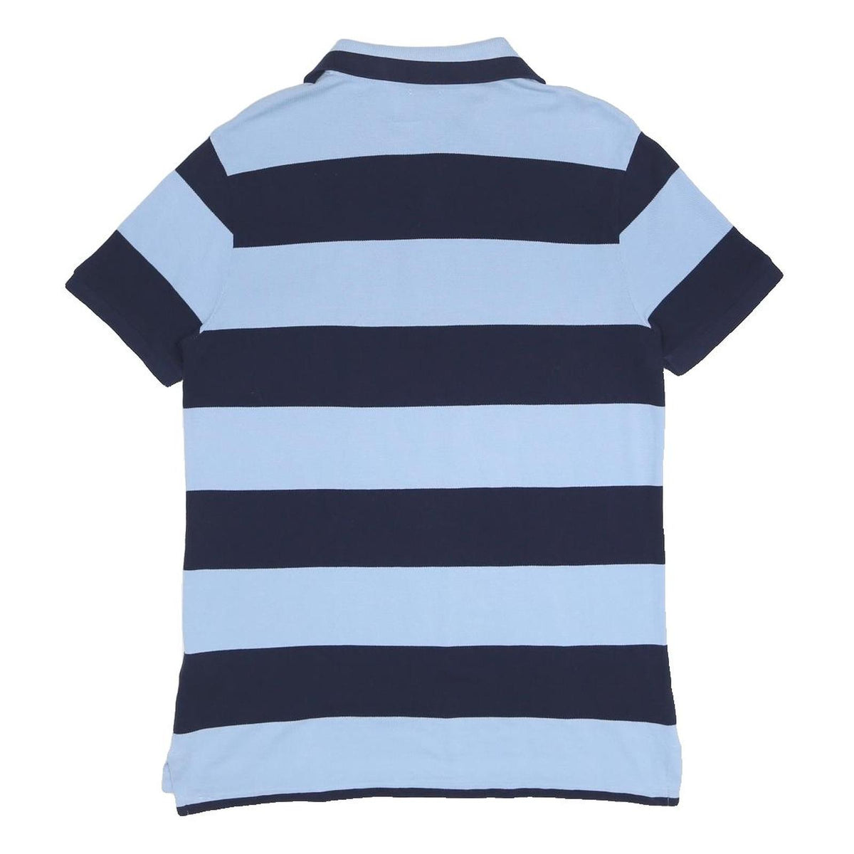 POLO RALPH LAUREN Mens Blue & Navy Striped Short Sleeve Polo Shirt M Cotton