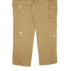 DICKIES Mens Regular Fit Brown Denim Workwear Jeans W38 L32 Paint Splatter