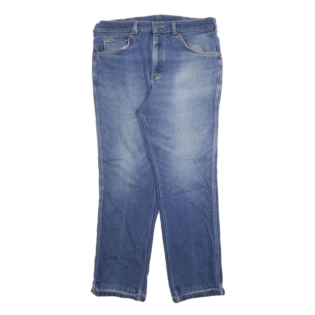 LEE Womens Regular Fit Straight Leg Denim Medium Wash Cotton Blend Jeans W34 L28