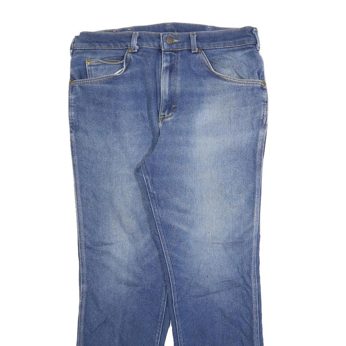 LEE Womens Regular Fit Straight Leg Denim Medium Wash Cotton Blend Jeans W34 L28