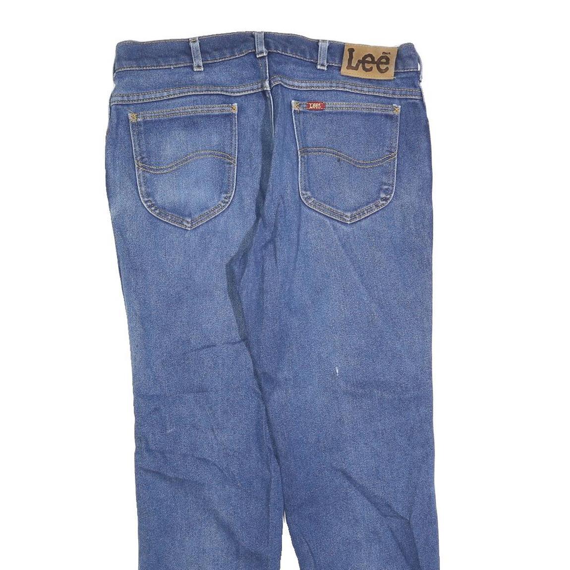 LEE Womens Regular Fit Straight Leg Denim Medium Wash Cotton Blend Jeans W34 L28