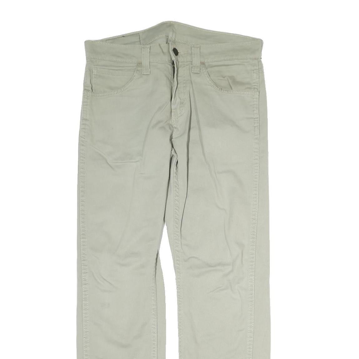 LEVI'S Mens Cotton Beige Regular Straight Trousers W30 L29 Classic Casual Zip