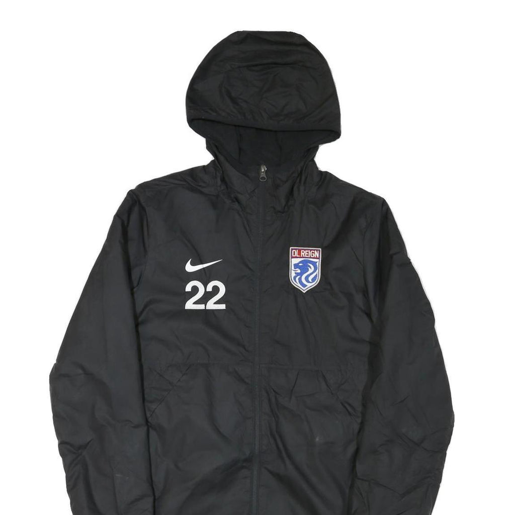NIKE Mens Black OL Reign Jacket S Polyester Zip Hooded Plain Sports Training