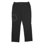Black Mens Polyamide Blend Straight Leg Regular Fit Trousers W34 L34 Zip Closure