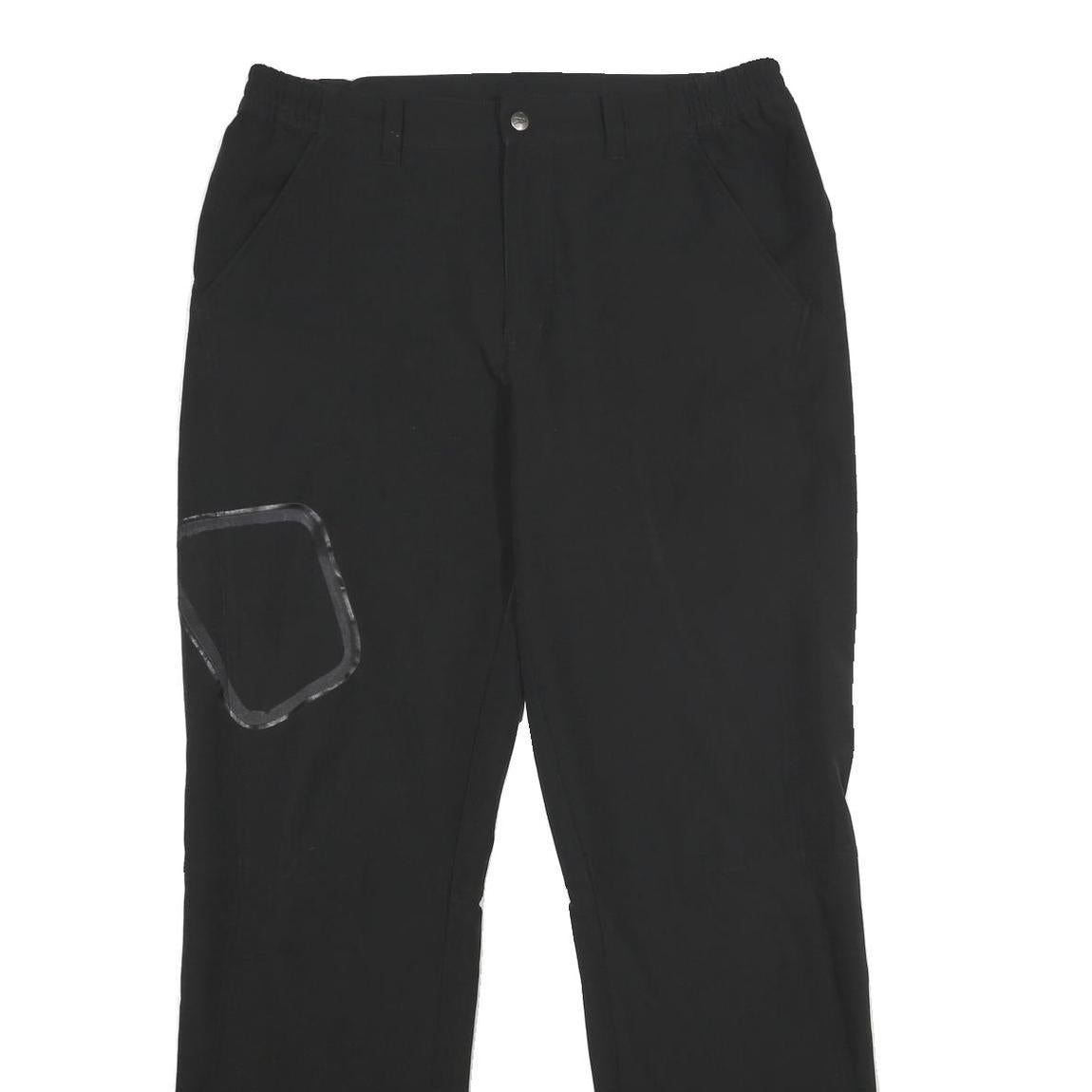 Black Mens Polyamide Blend Straight Leg Regular Fit Trousers W34 L34 Zip Closure