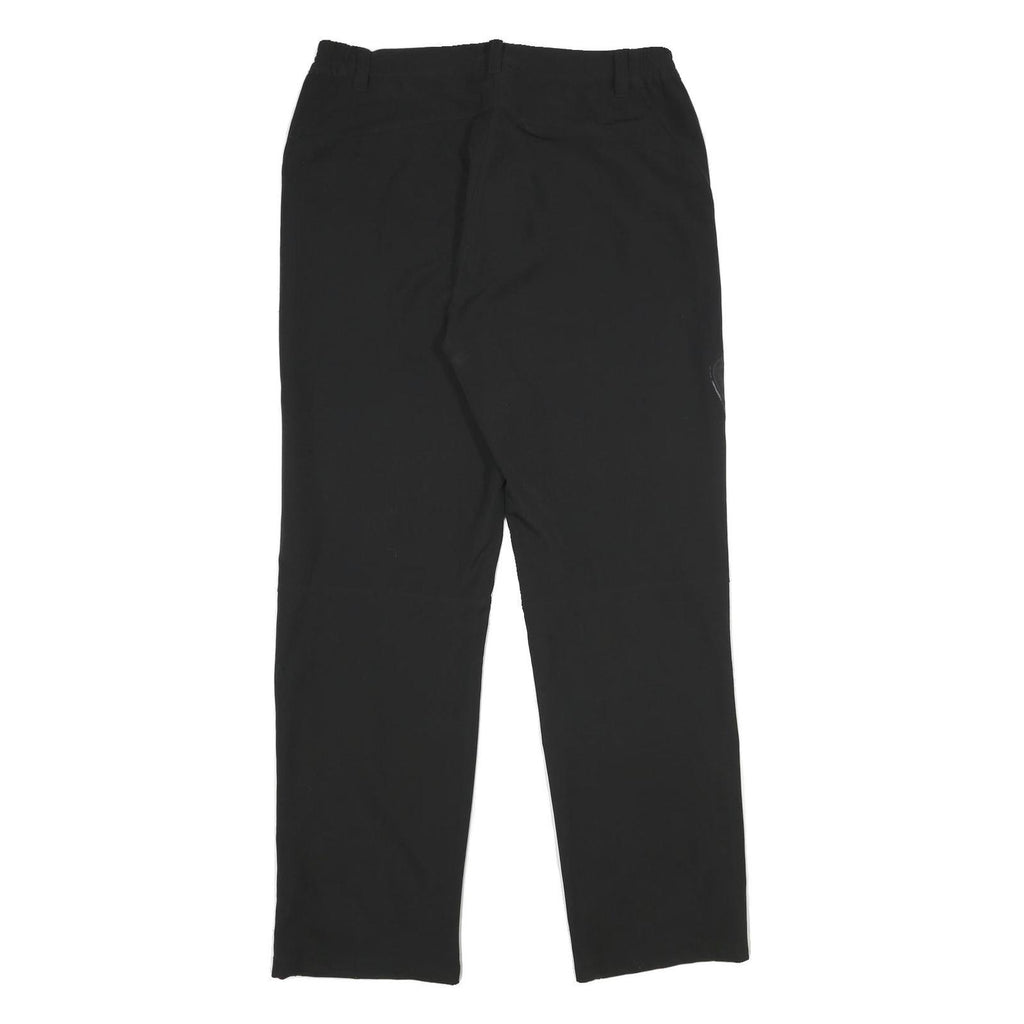 Black Mens Polyamide Blend Straight Leg Regular Fit Trousers W34 L34 Zip Closure