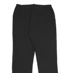 Black Mens Polyamide Blend Straight Leg Regular Fit Trousers W34 L34 Zip Closure
