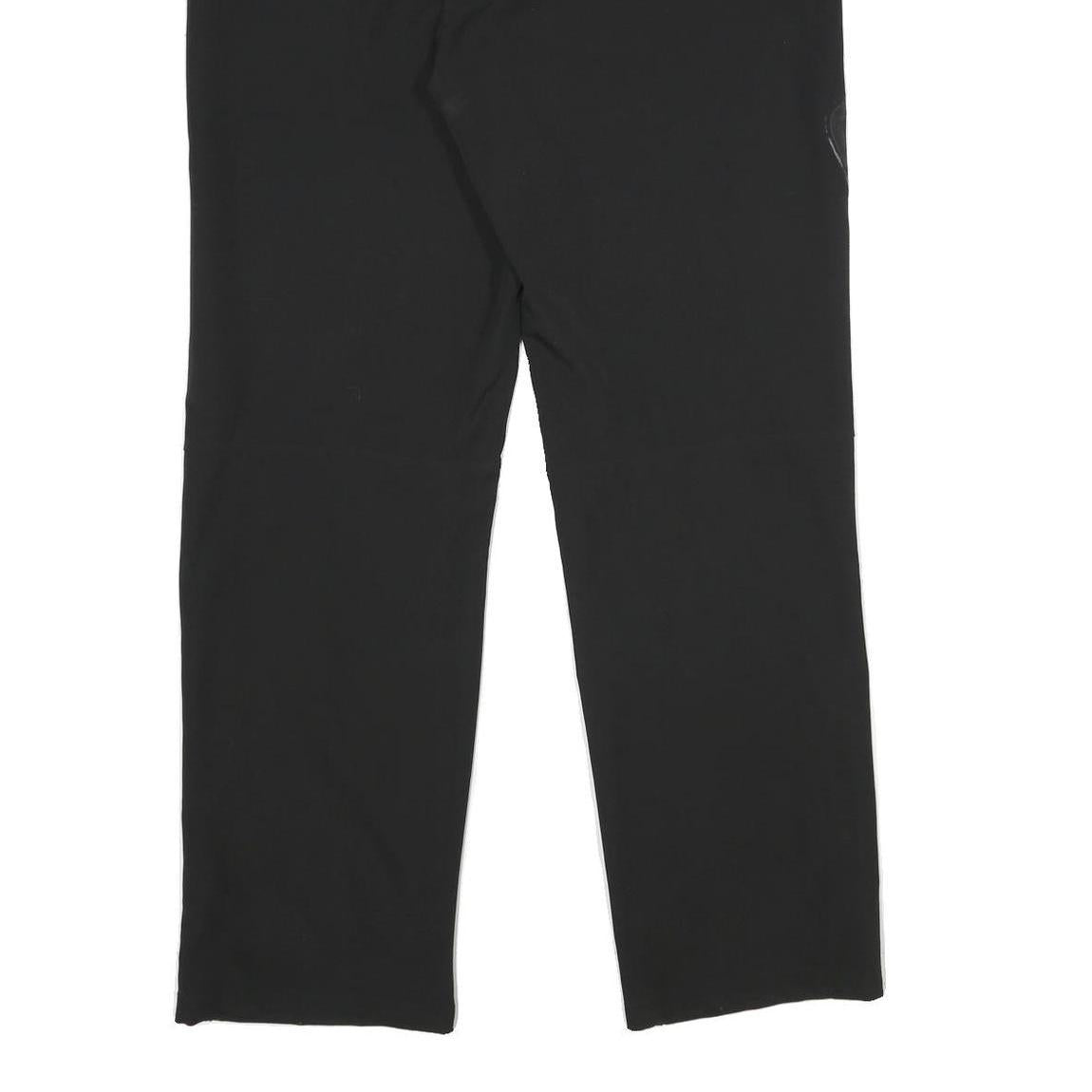 Black Mens Polyamide Blend Straight Leg Regular Fit Trousers W34 L34 Zip Closure
