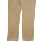 DICKIES Mens Regular Fit Beige Cotton Blend Zip Trousers W38 L32 Workwear Casual