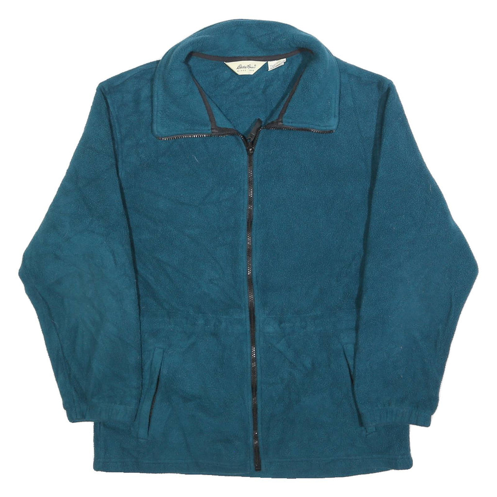 EDDIE BAUER Womens Blue Plain Full Zip Polyester Jumper S Fleece Casual Outdoor