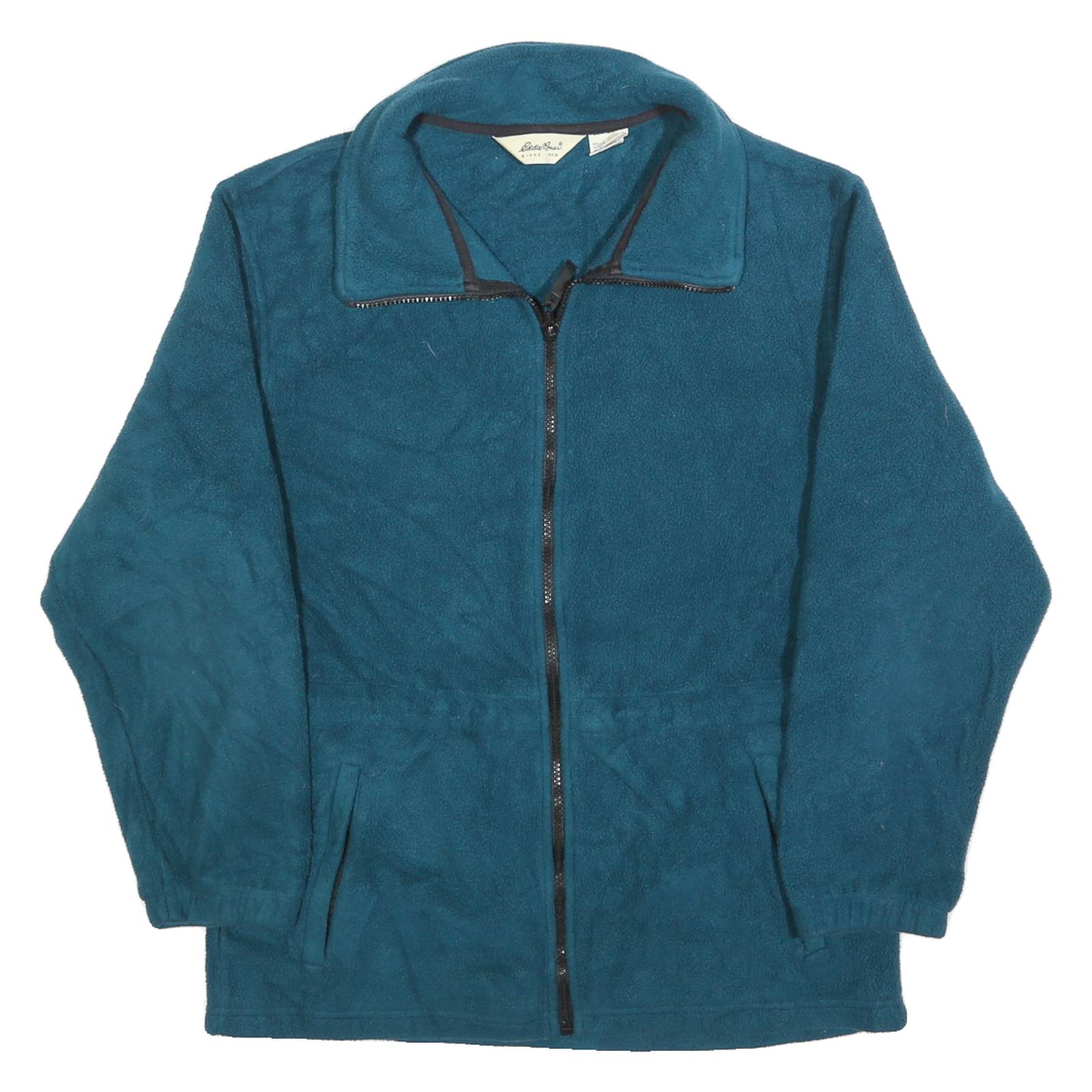 EDDIE BAUER Womens Blue Plain Full Zip Polyester Jumper S Fleece Casual Outdoor