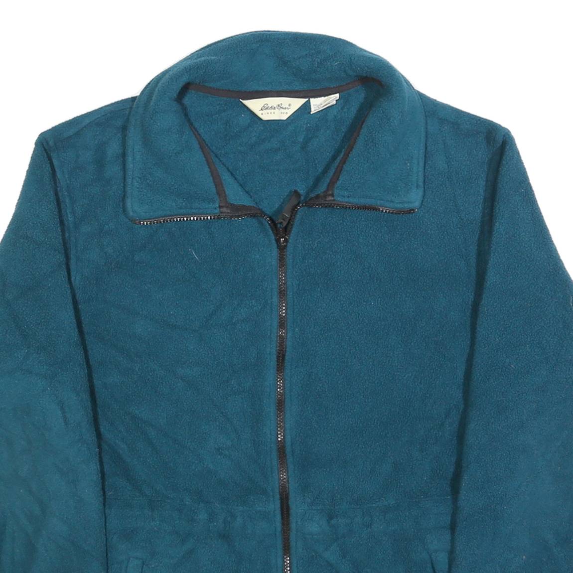 EDDIE BAUER Womens Blue Plain Full Zip Polyester Jumper S Fleece Casual Outdoor
