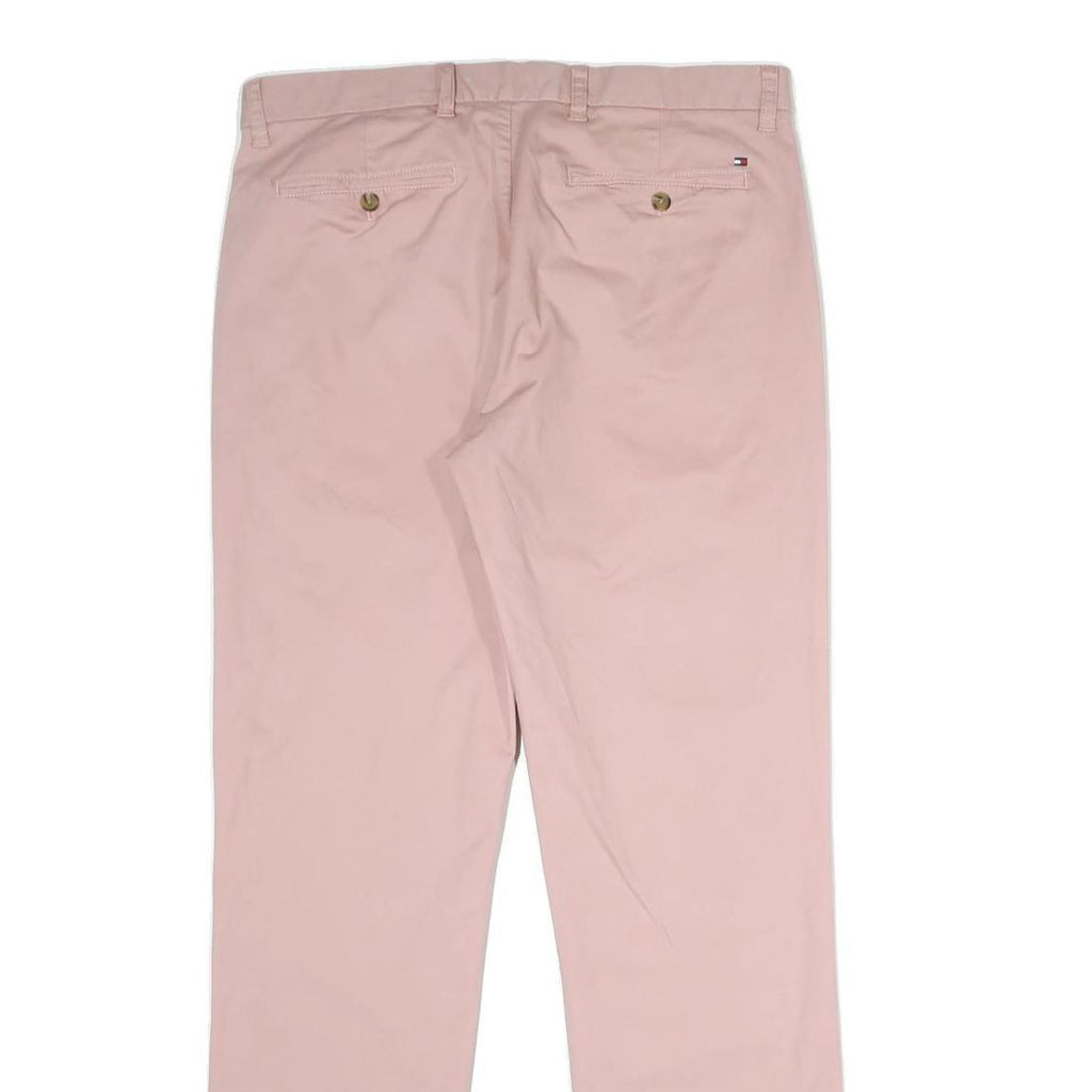 TOMMY HILFIGER Mens Cotton Blend Pink Regular Fit Straight Trousers W33 L32